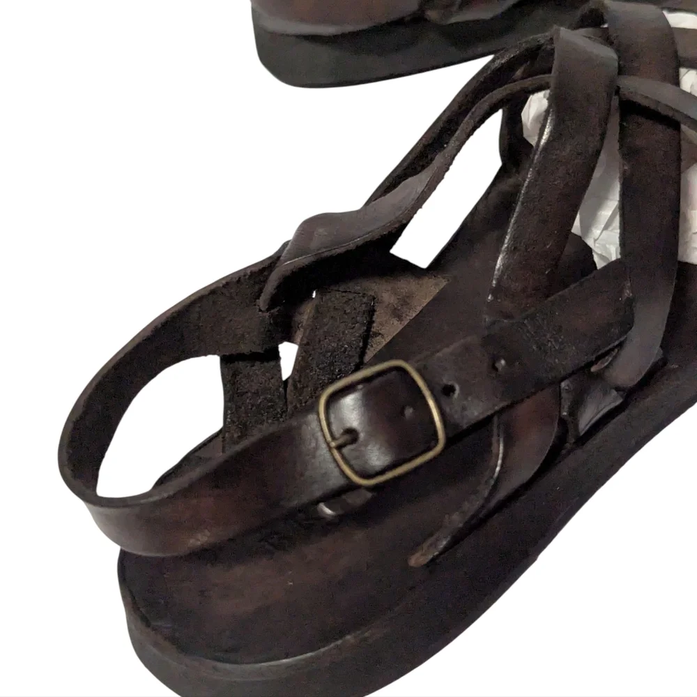 Brador Women's Luke Schuhe Dark Brown Leather Sandal Size 38.Made In Italy - Picture 9 of 15